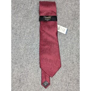 NWT Casual Male Gold Series Silk Tie Burgundy Paisley Necktie Long 61" x 3.75"